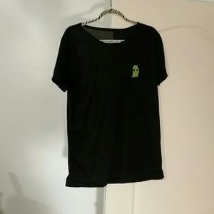 Pocket Middle Finger Alien T-Shirt